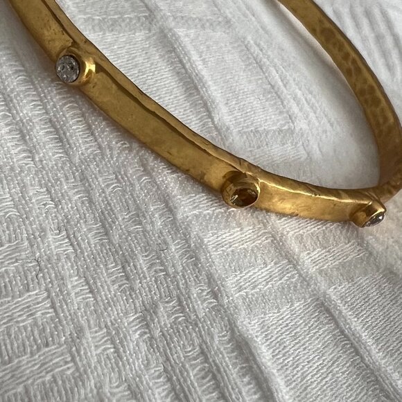 Julie Vos Crescent Stone Hoops in Extra Large - Picture 4 of 6